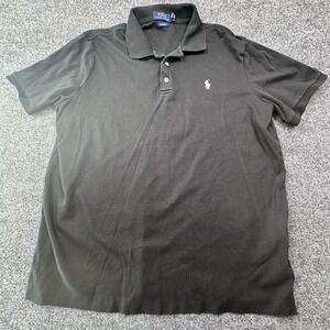 Polo Ralph Lauren Polo Shirt Mens Large Black Short Sleeve Classic Fit Logo